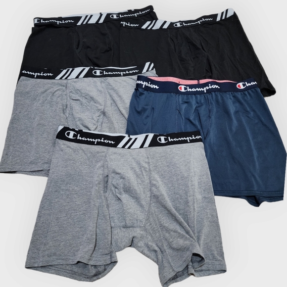 Champion Other - Champion Men's Boxer Brief Bunfle of 5 - Size X-Large Gray Black Navy Blue